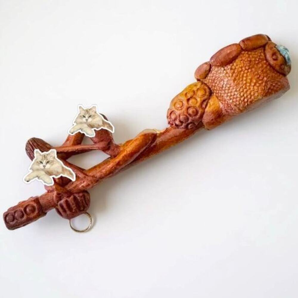 Vintage Erotic Nude Pipe Carving – Adult Novelty Figurine, Resin Folk Art, 1970s
